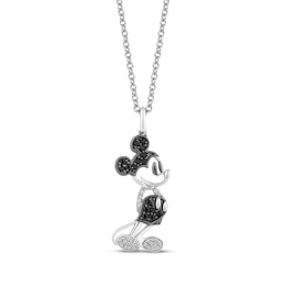 Disney Treasures Mickey Mouse Diamond Necklace 1/5 ct tw Sterling Silver 19&quot;