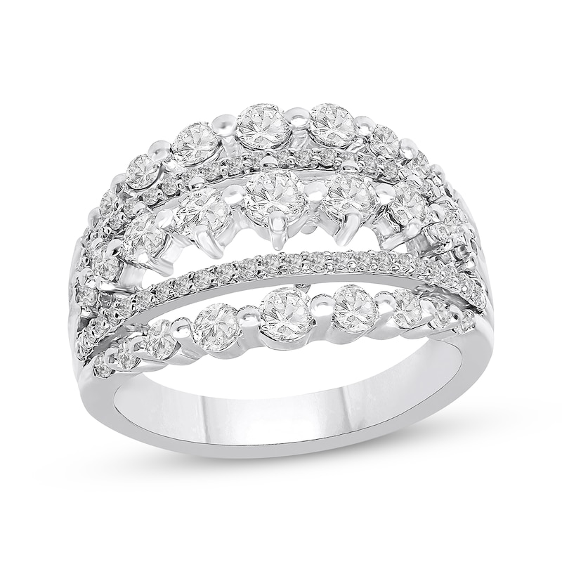 Main Image 1 of Diamond Multi-Row Ring 1-1/2 ct tw 10K White Gold