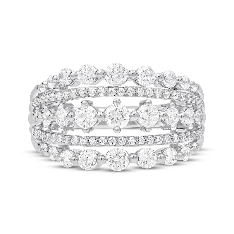 Main Image 4 of Diamond Multi-Row Ring 1-1/2 ct tw 10K White Gold