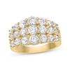 Thumbnail Image 1 of Diamond Graduated Three-Row Ring 3 ct tw 10K Yellow Gold