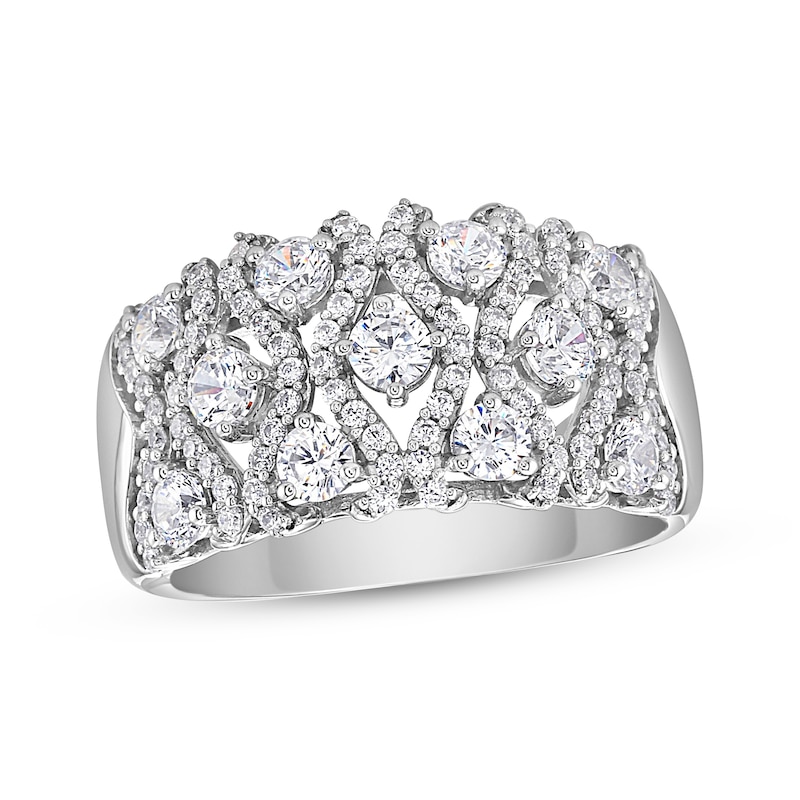 Diamond Offset Pattern Ring 1-1/2 ct tw 10K White Gold | Kay