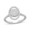 Thumbnail Image 1 of Multi-Diamond Center Oval Frame Ring 1/2 ct tw 10K White Gold