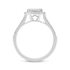 Thumbnail Image 3 of Multi-Diamond Center Oval Frame Ring 1/2 ct tw 10K White Gold