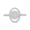 Thumbnail Image 4 of Multi-Diamond Center Oval Frame Ring 1/2 ct tw 10K White Gold