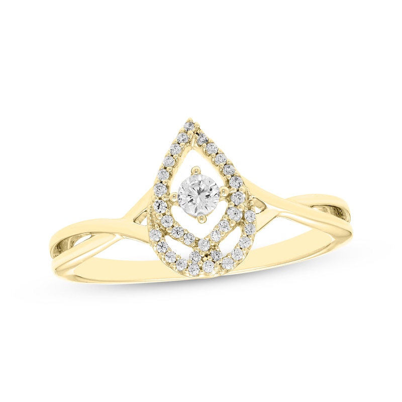 Main Image 1 of Love Entwined Diamond Ring 1/6 ct tw 10K Yellow Gold