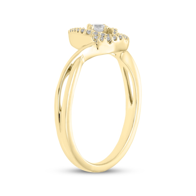 Main Image 2 of Love Entwined Diamond Ring 1/6 ct tw 10K Yellow Gold