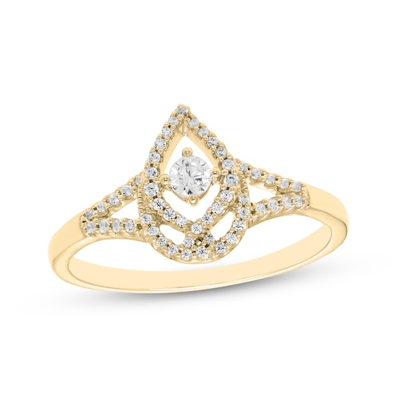 Love Entwined Diamond Ring 1/5 ctw 10K Yellow Gold