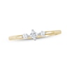 Thumbnail Image 1 of Princess & Round-Cut Diamond Three-Stone Promise Ring 1/6 ct tw 10K Yellow Gold