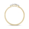 Thumbnail Image 4 of Princess & Round-Cut Diamond Three-Stone Promise Ring 1/6 ct tw 10K Yellow Gold