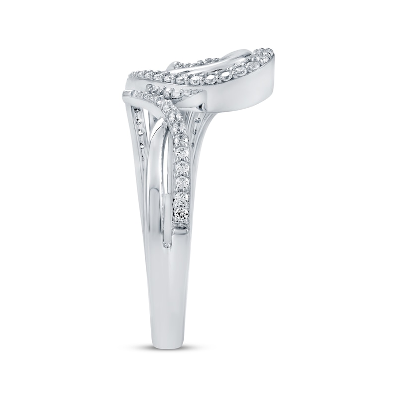 Diamond Swoop Bypass Ring 1/3 ct tw 10K White Gold