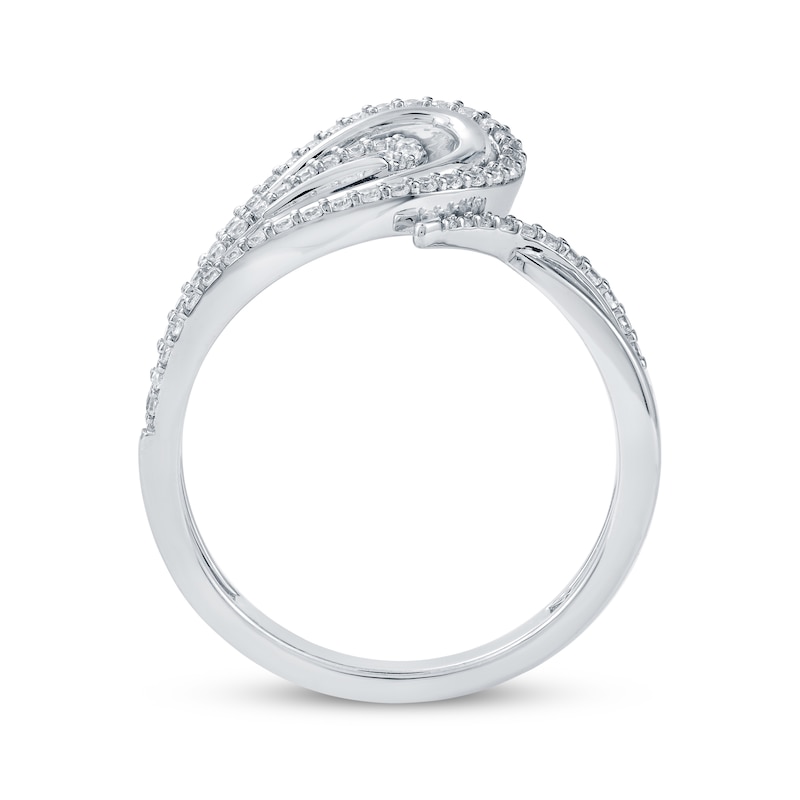 Diamond Swoop Bypass Ring 1/3 ct tw 10K White Gold