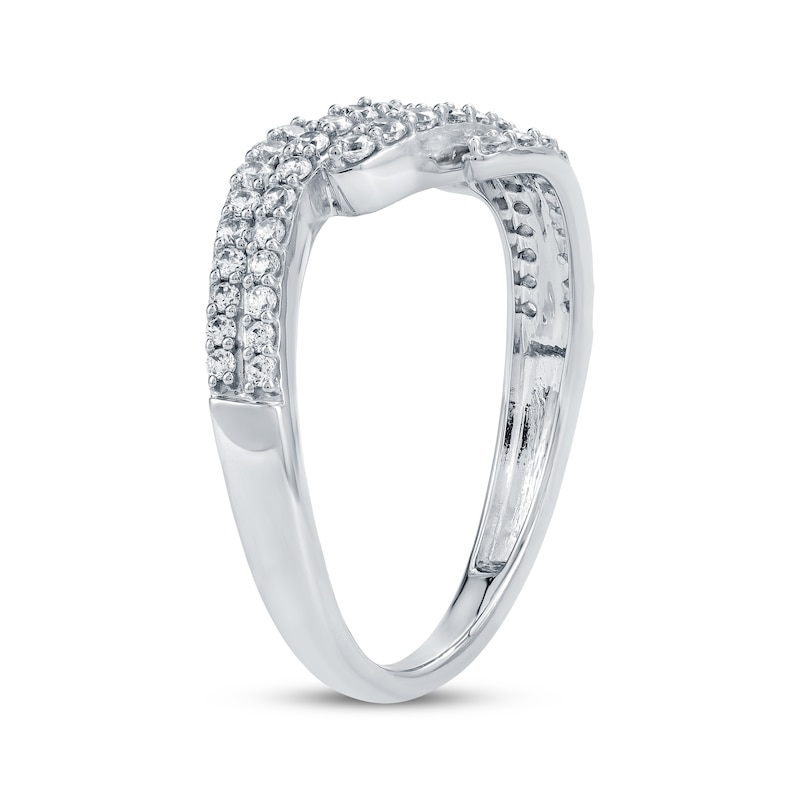 Main Image 2 of Diamond Wave Bypass Ring 1/2 ct tw 10K White Gold