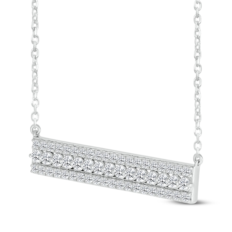 Main Image 2 of Lab-Grown Diamonds by KAY Bar Necklace 1/2 ct tw 10K White Gold 18&quot;