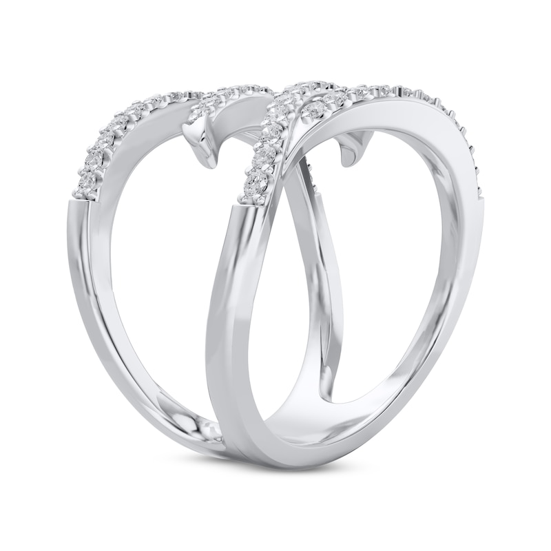 Diamond Wavy Faux-Stack Ring 1/2 ct tw 10K White Gold