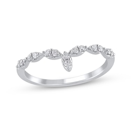 Diamond Chevron Ring 1/6 ct tw 10K White Gold