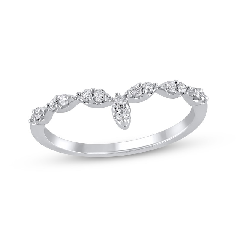 Main Image 1 of Diamond Chevron Ring 1/6 ct tw 10K White Gold