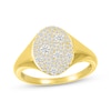 Thumbnail Image 1 of Diamond Cobblestone Oval Signet Ring 1/2 ct tw 10K Yellow Gold