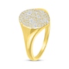 Thumbnail Image 2 of Diamond Cobblestone Oval Signet Ring 1/2 ct tw 10K Yellow Gold