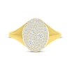 Thumbnail Image 4 of Diamond Cobblestone Oval Signet Ring 1/2 ct tw 10K Yellow Gold