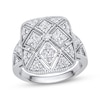 Thumbnail Image 1 of Diamond Art Deco-Inspired Cushion-Shaped Ring 5/8 ct tw 10K White Gold