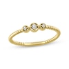 Thumbnail Image 1 of Diamond Three-Stone Stackable Rope Ring 1/20 ct tw 10K Yellow Gold