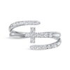 Thumbnail Image 3 of Diamond Sideways Cross Bypass Ring 1/5 ct tw 10K White Gold