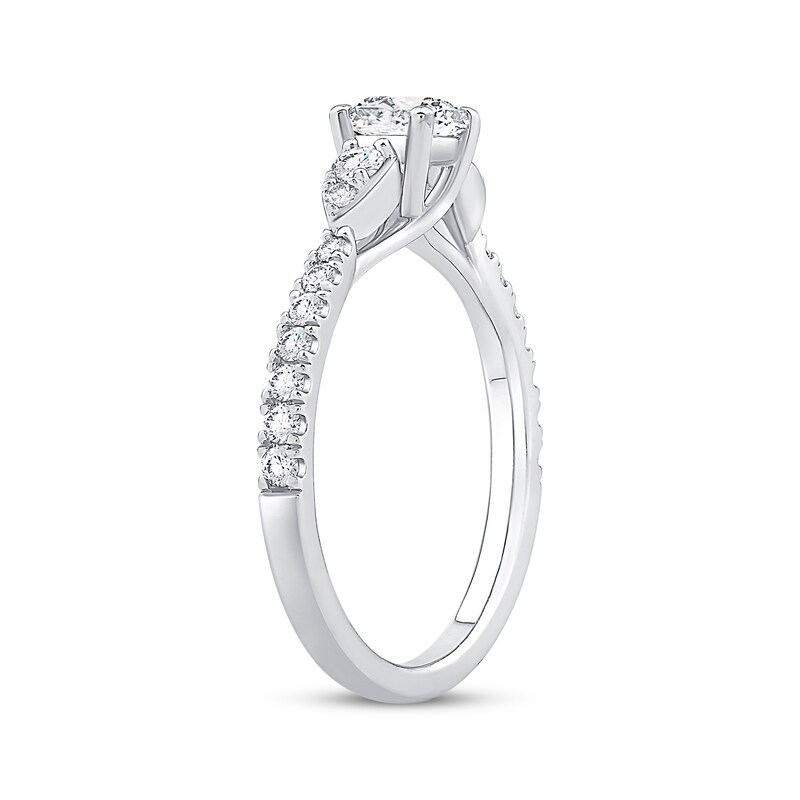 Main Image 2 of Diamond Teardrop-Sides Engagement Ring 7/8 ct tw 14K White Gold