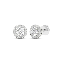 Lab-Created Diamonds by KAY Halo Stud Earrings 1 ct tw 14K White Gold (F/SI2)
