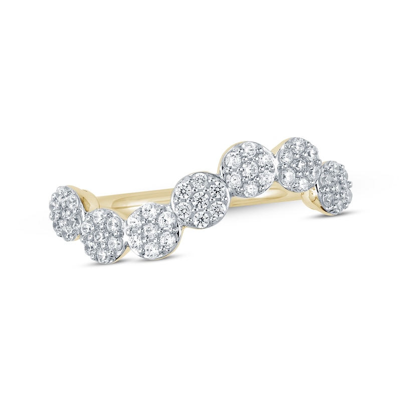 Main Image 1 of Diamond Wavy Flowers Ring 1/3 ct tw 10K Yellow Gold