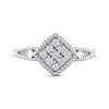 Thumbnail Image 3 of Diamond Accent Tilted Cushion-Frame Ring Sterling Silver