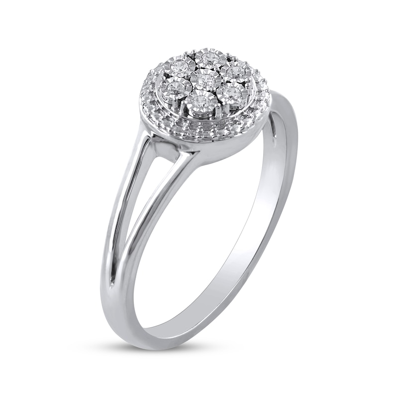 Main Image 2 of Multi-Diamond Frame Ring 1/15 ct tw Sterling Silver