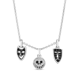 Disney Treasures The Nightmare Before Christmas Trick-or-Treaters Diamond Necklace 1/6 ct tw Sterling Silver 18&quot;
