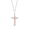 Thumbnail Image 0 of Hallmark Diamonds Double Cross Twist Necklace 1/15 ct tw Sterling Silver & 10K Rose Gold 18"