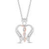 Thumbnail Image 1 of Hallmark Diamonds Angel Twist Necklace 1/10 ct tw Sterling Silver & 10K Rose Gold 18&quot;