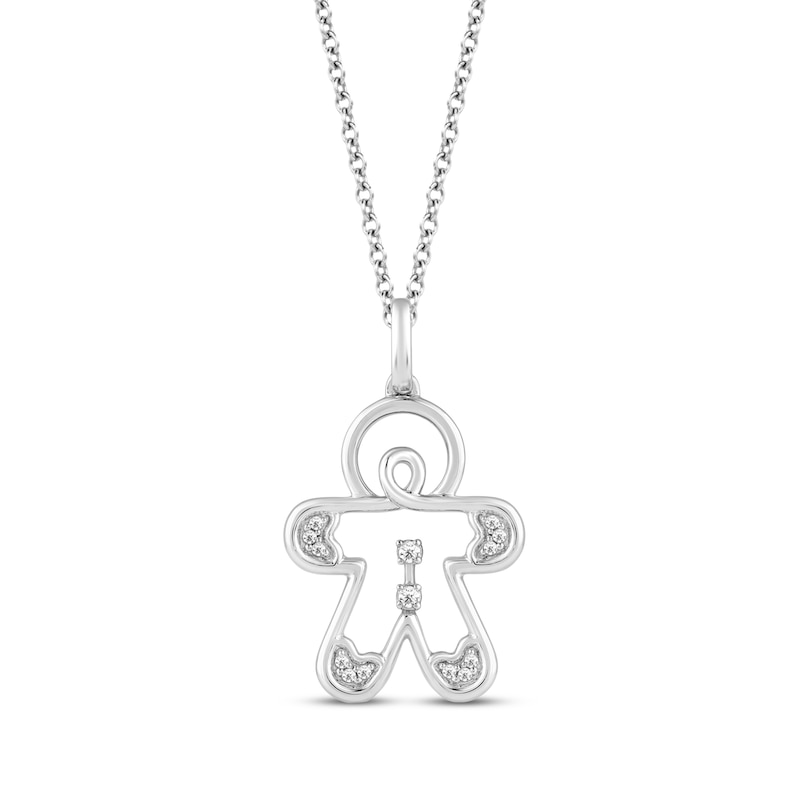 Hallmark Diamonds Gingerbread Man Necklace 1/20 ct tw Sterling Silver ...