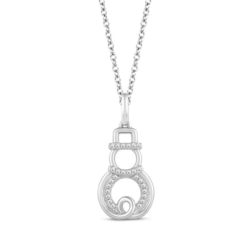 Main Image 1 of Hallmark Diamonds Snowman Necklace 1/20 ct tw Sterling Silver 18&quot;