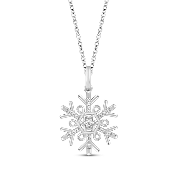 Hallmark Diamonds Snowflake Necklace 1/15 ct tw Sterling Silver 18"