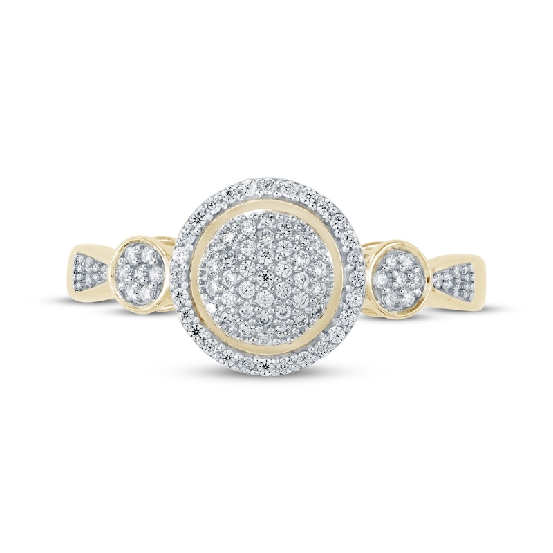 Main Image 1 of Multi-Diamond Center Circle Ring 1/4 ct tw 10K Yellow Gold