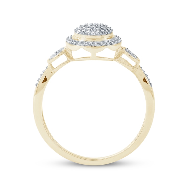 Main Image 4 of Multi-Diamond Center Circle Ring 1/4 ct tw 10K Yellow Gold