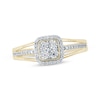 Thumbnail Image 1 of Multi-Diamond Center Cushion-Shaped Promise Ring 1/6 ct tw 10K Yellow Gold