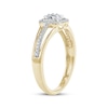 Thumbnail Image 2 of Multi-Diamond Center Cushion-Shaped Promise Ring 1/6 ct tw 10K Yellow Gold