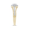 Thumbnail Image 3 of Multi-Diamond Center Cushion-Shaped Promise Ring 1/6 ct tw 10K Yellow Gold