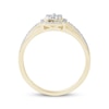 Thumbnail Image 4 of Multi-Diamond Center Cushion-Shaped Promise Ring 1/6 ct tw 10K Yellow Gold