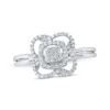 Thumbnail Image 1 of Multi-Diamond Center Twist Frame Fashion Ring 1/4 ct tw 10K White Gold