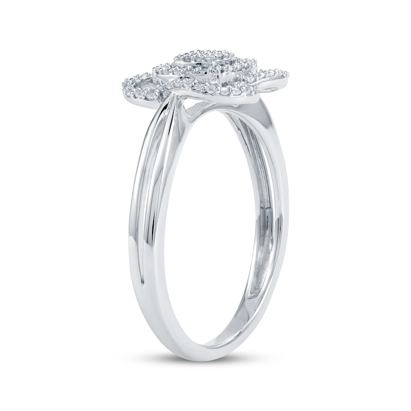 Main Image 2 of Multi-Diamond Center Twist Frame Fashion Ring 1/4 ct tw 10K White Gold