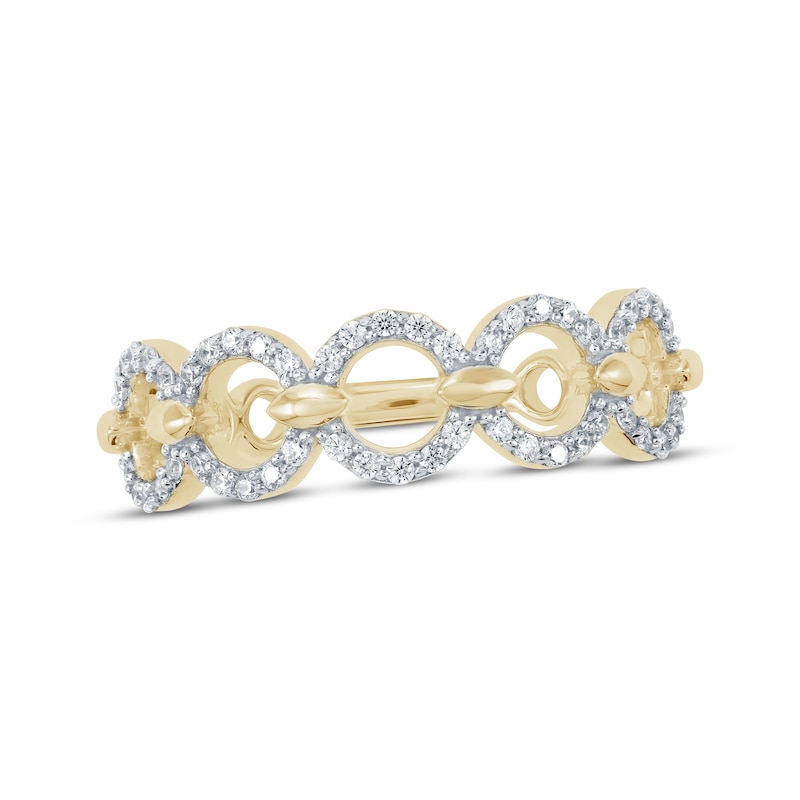 Main Image 1 of Diamond Circles Link Ring 1/4 ct tw 10K Yellow Gold