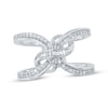 Thumbnail Image 1 of Baguette & Round-Cut Diamond Infinity Swirl Ring 1/3 ct tw 10K White Gold