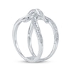 Thumbnail Image 2 of Baguette & Round-Cut Diamond Infinity Swirl Ring 1/3 ct tw 10K White Gold