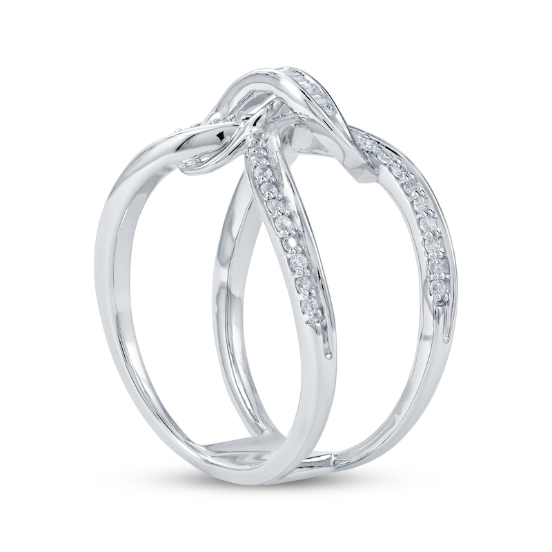 Main Image 2 of Baguette & Round-Cut Diamond Infinity Swirl Ring 1/3 ct tw 10K White Gold