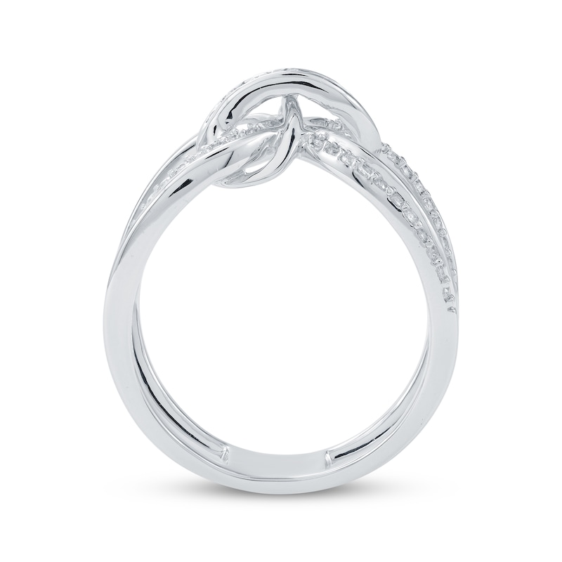 Main Image 4 of Baguette & Round-Cut Diamond Infinity Swirl Ring 1/3 ct tw 10K White Gold